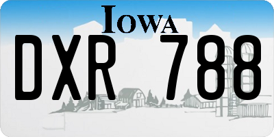 IA license plate DXR788