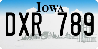 IA license plate DXR789