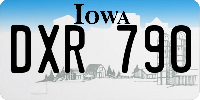 IA license plate DXR790