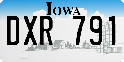 IA license plate DXR791