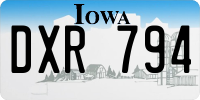 IA license plate DXR794