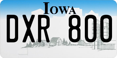 IA license plate DXR800