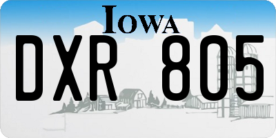IA license plate DXR805