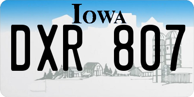 IA license plate DXR807