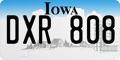 IA license plate DXR808