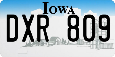 IA license plate DXR809