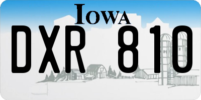 IA license plate DXR810
