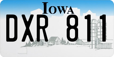 IA license plate DXR811