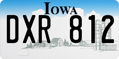 IA license plate DXR812