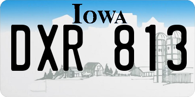 IA license plate DXR813