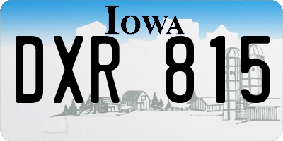 IA license plate DXR815