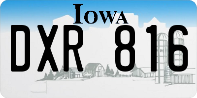 IA license plate DXR816