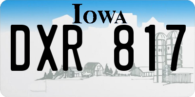 IA license plate DXR817