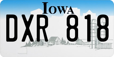 IA license plate DXR818