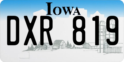IA license plate DXR819