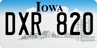 IA license plate DXR820