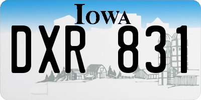 IA license plate DXR831