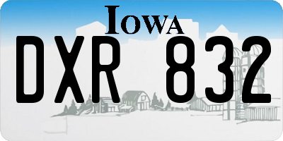 IA license plate DXR832