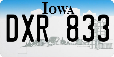 IA license plate DXR833