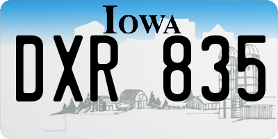 IA license plate DXR835