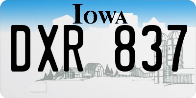IA license plate DXR837