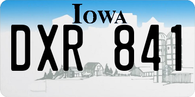 IA license plate DXR841