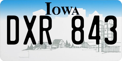 IA license plate DXR843
