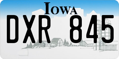 IA license plate DXR845