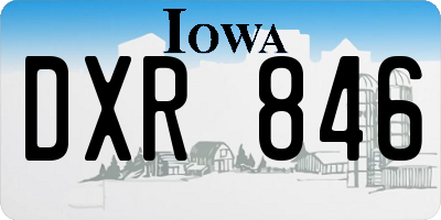 IA license plate DXR846
