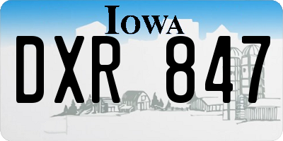 IA license plate DXR847
