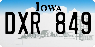 IA license plate DXR849