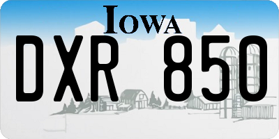 IA license plate DXR850