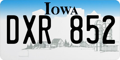 IA license plate DXR852