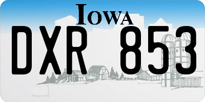 IA license plate DXR853