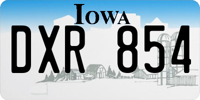 IA license plate DXR854
