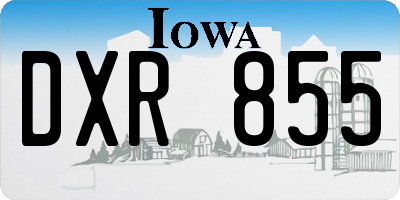 IA license plate DXR855