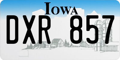 IA license plate DXR857