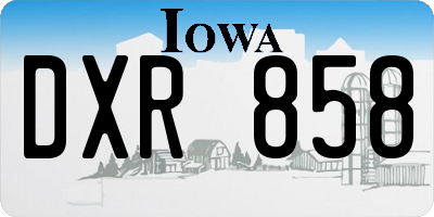 IA license plate DXR858