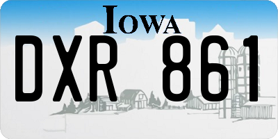 IA license plate DXR861