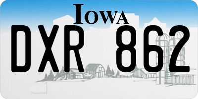 IA license plate DXR862