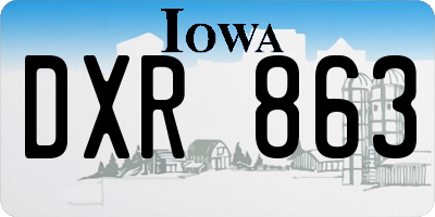 IA license plate DXR863