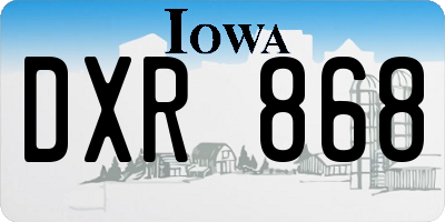 IA license plate DXR868