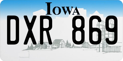 IA license plate DXR869