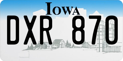 IA license plate DXR870