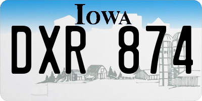 IA license plate DXR874
