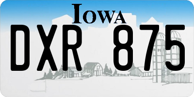 IA license plate DXR875