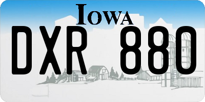 IA license plate DXR880