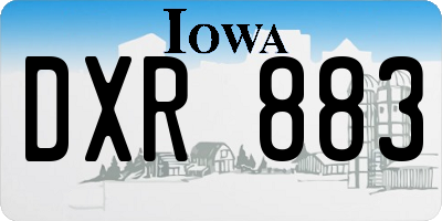 IA license plate DXR883