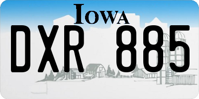 IA license plate DXR885