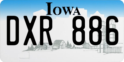 IA license plate DXR886